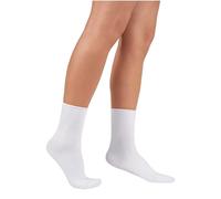 alsestudio Womens Bamboo Seamless Non-Elastic Super Soft Socks 3 Pairs Pack Silk Touch Ankle High Breathable 4-7 Socks for Women (White)
