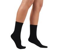 alsestudio Womens Bamboo Seamless Non-Elastic Super Soft Socks 3 Pairs Pack Silk Touch Ankle High Breathable 4-7 Socks for Women (Black)