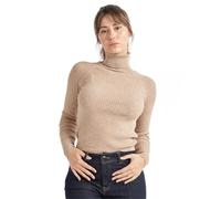 alsestudio Women's Essential Silk Touch Ribbed Long Sleeve Roll Neck Jumper | Premium soft knitted pullover. Classic ribbed turtle neck sweater. Warm ladies everyday casual winter wear. Slim stretch fit.