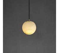 ALSEY Spherical Marble Shade Pendant Light Modern Natural Stone Ceiling Pendant Lamp Round Ball Mini Lighting White Milk Globe Hanging Chandelier for Kitchen Island Dining Room Villas Fa