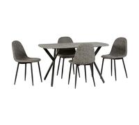 alsip rectangular dining table in concrete effect with 4 chair