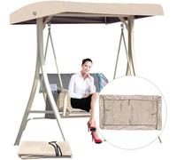 ALSKDJFHG 210D Oxford Cloth Swing Canopy Replacement Cover, Swing Canopy Cover with 4 Reinforced Corner Pockets, Seat Furniture 2-3 Seater Waterproof Top Cover for Patio Swing Garden Swing Outdoor
