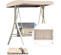 ALSKDJFHG 3 Seater Replacement Canopy Swing Top Cover, Waterproof Swing Canopy Top Cover for Garden Outdoor Swing Chair Patio Bench Black