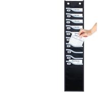 ALSLEA Oxford Time Card Rack 10 Slots Extra-Wide Wall-Mounted Organizer for Standard Time Cards, Prevents Jamming, Black Pocket Chart for Small Businesses, Offices, Retail