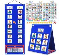 ALSLEA Visual Schedule for Kids with Autism Chore Chart for Kids Daily Routine Chart Autism Learning Materials Toddler Planning Board Visual Schedule for Classroom, Home with 124 Cards (Blue)