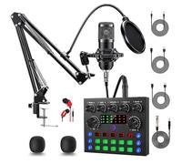 ALSO GO Podcast Equipment Bundle, BM-800 Podcast Microphone with V8S Sound Card and Voice Changer, Podcast Microphone Bundle Perfect for Podcasting, Recording, Singing, Streaming Gaming