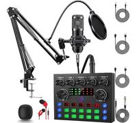 ALSO GO Podcast Equipment Bundle, Podcast Microphone Bundle with BM-800 Microphone & V8s Sound Card, Recording Studio Equipment for Singing, Gaming, Live Streaming and YouTube Tiktok