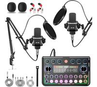 ALSO GO Upgraded Podcast Microphone Bundle, Podcast Equipment Bundle for 2, Recording Studio Equipment for Podcasting, Recording, Singing, Streaming, Gaming