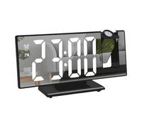 ALSO PROVISION MIRRORS - 8 Inch LED Mirror Clock with Smart Projection Display, Multifunctional Digital Alarm Clock with Long Battery | Elegant Projector for the Cas