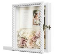 Alsonerbay Shadow Box Frame 20x25cm, 3D Deep Twist Picture Frame | White memory showcase with glass window for 3d crafts. Ideal gift for wedding, anniversary, travel & birthdays