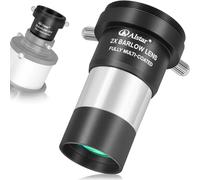 Alstar 2X Barlow Lens, 1.25 inch Fully Multi-Coated Metal Barlow Lens with M42x0.75 Thread Camera Interface for Telescopes Eyepiece, Two Fixing Thumbscrews