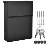 ALSTEN TECH Designer Wall Letter Box without Newspaper Compartment RAL 9017 Mini 30 x 23 cm Matt Black