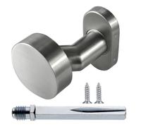 ALSTEN TECH Stainless Steel Round Door Knob, 53mm Fixed Knob, Front Door, Gate, Balcony Door, Non-Rotating, Standing, Silver, 52mm Diameter, 71mm Projection, Brushed Finish