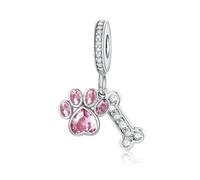 Alstiva Animals Hare Four Clover 925 Sterling Silver 5A Cubic Zirconia Charm Pendant for Bracelet Charms Pendant for European Bracelets Necklaces Jewellery Gift for Women, Sterling Silver, Zirconia