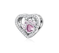 Alstiva Animals Hare Four Clover 925 Sterling Silver 5A Cubic Zirconia Charm Pendant for Bracelet Charms Pendant for European Bracelets Necklaces Jewellery Gift for Women, Sterling Silver, Zirconia