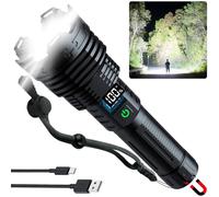 ALSTU Rechargeable Flashlights High Lumens LED: 990,000 Lumens Bright Powerful Tactical Flash Light with Magnetic Base, Digital Display, 5 Modes, IPX6 Waterproof Torch for Camping Emergencies