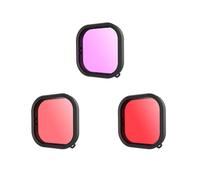 Alsukeay 3 Pack Dive Filter Kit for GoPro Hero 9 10 11 12 13 Black Official Housing Case - Red, Light Red and Magenta Filter - Color Correction for Various Underwater Video Photography Conditions