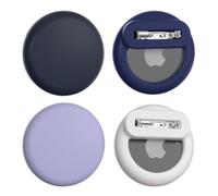 Alsukeay 4 Pack Holder for AirTag Kids Hidden Silicone Case Cover with Safety Pins for Children Elderly Pets Backpack Luggage (4 Colors) (Black/Blue/White/Purple)