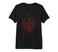 Alt Emo Y2K Fairycore Crescent Moon Nordic Crow Cross Stone Premium T-Shirt