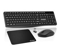 Alta Monte® SC-601, 3-in-1 Wireless Keyboard, Mouse and Mouse Pad Combo - 2.4GHz USB Set, Silent Keys, Adjustable DPI, Plug & Play for Windows, Mac & Laptop and PC (Black).