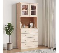 (brown) vidaXL Highboard Sideboard Side Cabinet Storage Cabinet Solid Wood Pine ALTA