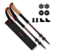 ALTAITREK PRO Telescopic carbon fiber trekking poles with quick locking system, ultralight for hiking, mountain, camping. Natural cork handle. Sticks. Baton. Pair