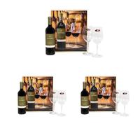 Altano Organic Red Wine 75cl Gift Set with Riedel Glasses and Metal Cellar View Lid (Pack of 3)