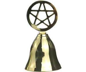 Altar Bell Solid Brass Pentagram Hand Bell Pentacle Bell for Ritual Kit Wiccan Supplies Home Decorations Ornament
