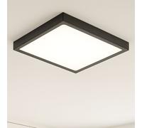 Altar Black Square LED Ceiling Light, 4000K, 24W, 1680lm, IP44 CGC Lighting Black One Size