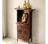 Altar Cabinet with Drawer and Shelf, Wooden Buddhist Meditation Cabinet for Temple Display, Traditional Chinese Spiritual Furniture for Prayer, Statue(88cm/34.6in)