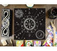 Altar Cloth 12 Constellation Ouija Board Witchcraft Alter Tarot Spread Top Cloth Wiccan Square Spiritual 18 by 18 Sacred Cloth (12 Constellation)