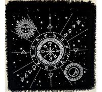 Altar Cloth Golden Lucky Wild Owl Witchcraft Alter Tablecloth Tarot Spread pegan Top Cloth Wicca Square Wiccan Spiritual Sacred Table Tapestry Cloth (12 Constellation silver, 24 x 24 Inches)