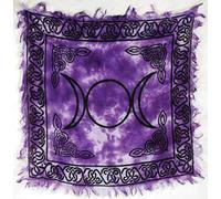 Altar Cloth Purple Sun Moon Witchcraft Alter Tarot Spread Top Cloth Wiccan Square Spiritual 18 by 18 Sacred Cloth (Purple Triple Moon)