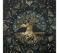 Altar Cloth, Witchcraft Tablecloth, Tree of Life Altar Tapestry, Linen Divination Table Cloth
