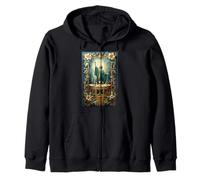 Altar Crown Figure Ornate Power Royal Sacred Core Ritual Zip Hoodie