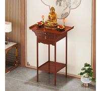 Altar Shelf with Retractable Shelf, Vintage Buddha Statue Sacrificial Table, Home Shrine for Meditation, Prayer Offerings, Buddhist Table with Drawers