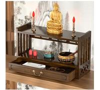 Altar Table with Drawer, Meditation & Floor Table, Tatami Coffee Table, Low Height Bamboo Furniture for Puja, Divination, Worship, Displaying Jars, Plants and Books,Walnut,69 * 28cm/27 * 11in