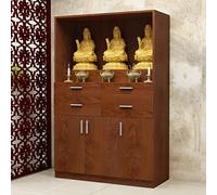 Altar Table with Drawer, Personal Prayer Shrine Desk for Temples and Living Rooms, Compact Design, Red Teak, Perfect for Home and Office Use
