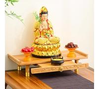 Altar Table with Drawer,Small Bamboo Puja Tables,Personal Shrine Stand,Buddhist Shrines Prayer Riser,Home,office,temple,Storing Sacrificial Supplies