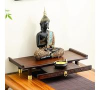 Altar Table with Drawer,Small Bamboo Puja Tables,Personal Shrine Stand,Buddhist Shrines Prayer Riser,Home,office,temple,Storing Sacrificial Supplies