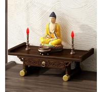 Altar Table With Shrine On The Tabletop, Wall-mounted Buddha Statue Shelf, Guanyin Buddha Statue Altar Table, Display Stand For Pet Cremation Urns(Desktop,L)