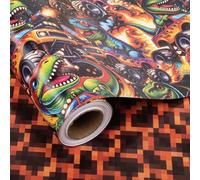 Altarho Reversible Monster Truck Wrapping Paper Set Rolls For Kids Boys Dinosaur Racing Car and Lava Gift Wrap Sheets for Volcano Halloween Baby Shower Birthday Party Decoration Total 28.5sq.ft
