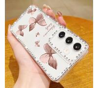 Altartar Case for Samsung Galaxy S23 Ultra Mobile Phone Case Glitter, Transparent Case Samsung S23 Ultra Protective Bling Diamond Silicone Case Camera Protection Luxury Butterfly Cover Women Girls