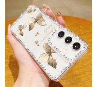 Altartar Case for Samsung Galaxy S24 FE Mobile Phone Case Glitter, Transparent Case Samsung S24 FE Protective Case Bling Diamond Silicone Case Camera Protection Luxury Butterfly Cover Women Girls
