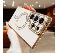 Altartar Magnetic Case for Samsung Galaxy S26 Plus Mobile Phone Case Glitter, Transparent Case Samsung S26 Plus Protective Bling Diamond Silicone Case Camera Protection Luxury Cover Women Girls Golden