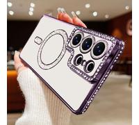 Altartar Magnetic Case for Samsung Galaxy S26 Ultra Mobile Phone Case Glitter, Transparent Case Samsung S26 Ultra Protective Bling Diamond Silicone Case Camera Protection Luxury Cover Women Girls