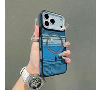 Altartar Magnetic Mobile Phone Case for iPhone 15 Plus, Compatible with Magsafe, Silicone Protective Case, Shockproof, Ultra Thin Case, Carbon Fibre Design, Slim Bumper Cover, Blue