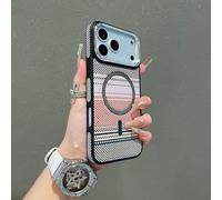 Altartar Magnetic Mobile Phone Case for iPhone 15 Plus, Compatible with Magsafe, Silicone Protective Case, Shockproof, Ultra Thin Case, Carbon Fibre Design, Slim Bumper Cover, Pink