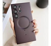 Altartar Magnetic Mobile Phone Case for Samsung Galaxy S22 Ultra Case for Women Girls Ultra Thin Soft Silicone Protective Case Matt Shockproof Anti-Fingerprint Camera Protection Case Cover Deep Red