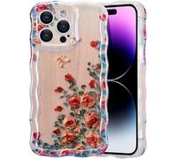 Altartar Mobile Phone Case for iPhone 11 Pro Max, Colourful Retro Oil Painting Flower Case Laser Glossy Cute Curly Wave Edge Exquisite Protective Case Stylish Durable TPU Protective Case for Girls